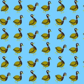 Seamless pattern with wild duck Stock Illustration