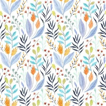 Seamless pattern with wild tropical flowers. Watercolor illustration Stock Illustration