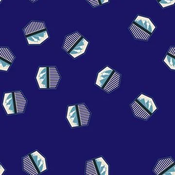 Seamless pattern wilderness retro mountains badge cartoon vector Stock Illustration