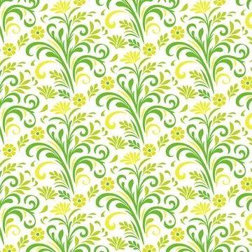 Seamless pattern with wildflower and tropical motifs for fashion print textile Stock Illustration