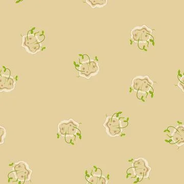 Seamless pattern wildflowers grass seed bomb cartoon vector 스톡 일러스트