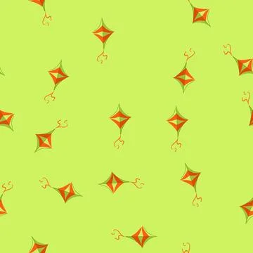 Seamless pattern wind kite cartoon vector Stock Illustration
