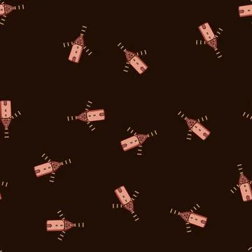 Seamless pattern wind mill farm cartoon vector Illustrazione stock