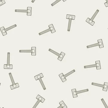 Seamless pattern Window handle tool opening home device Illustrazione stock