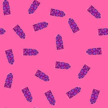 Seamless pattern window stained glass cartoon vector Stock Illustration