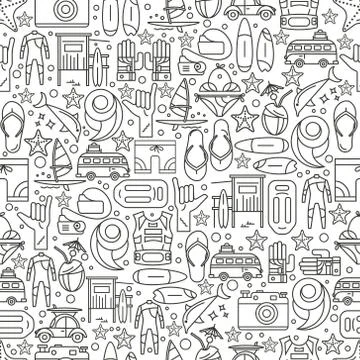 Seamless pattern Windsurfing Stock Illustration