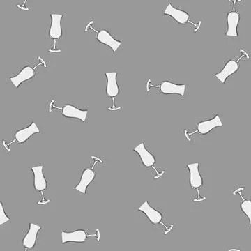 Seamless pattern wine cocktail glasses cartoon vector Stock Illustration