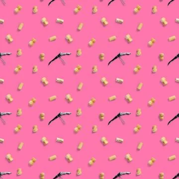 Seamless pattern wine corks on a white backlit background. wine seamless patt Stock Photos