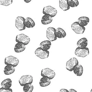 Seamless pattern wing fried chicken sketch hand drawn Stock Illustration