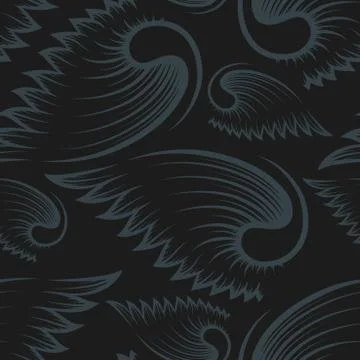 Seamless Pattern with Wings Stock Illustration