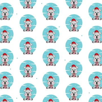 Seamless pattern winter animal koala design イラスト素材