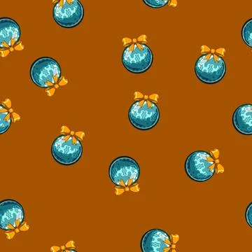Seamless pattern winter christmas ball cartoon vector 스톡 일러스트
