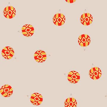 Seamless pattern winter christmas ball cartoon vector 스톡 일러스트