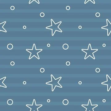 Seamless pattern winter christmas with snow and star on night sky background Stock Illustration