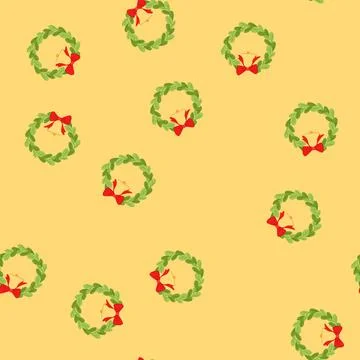 Seamless pattern winter christmas wreath cartoon vector 스톡 일러스트