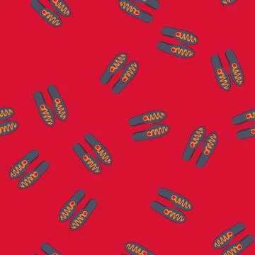 Seamless pattern winter electric heated insoles cartoon vector Stock Illustration