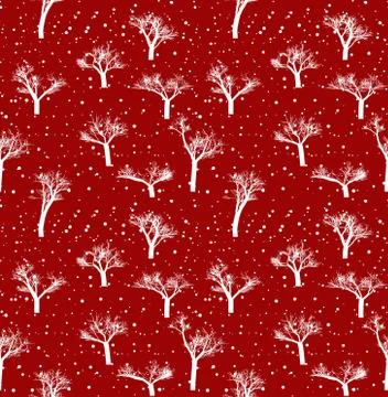 Seamless pattern winter forest decoration holiday vector illustration. Illustrazione stock