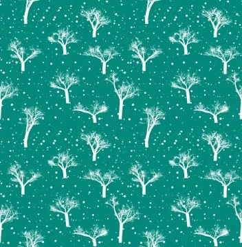 Seamless pattern winter forest decoration holiday vector illustration. Illustrazione stock
