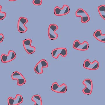Seamless pattern winter googles ski cartoon vector 스톡 일러스트