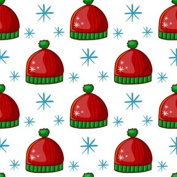 Seamless pattern with winter hat Illustrazione stock