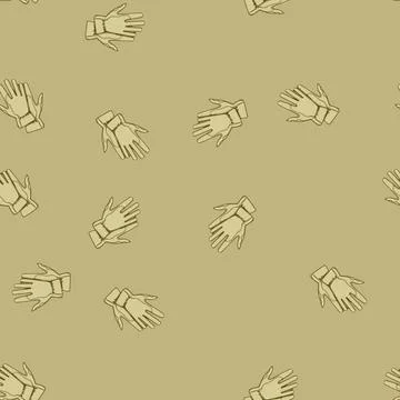Seamless pattern winter leather gloves cartoon vector イラスト素材