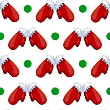 Seamless pattern with winter mittens Stock Illustration