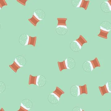 Seamless pattern winter snow ball cartoon vector 스톡 일러스트