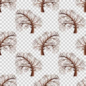 Seamless pattern with winter trees Stock Illustration