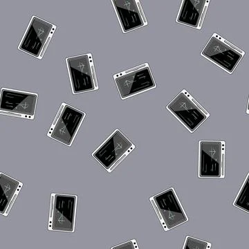 Seamless pattern wireless digital handwriting pad cartoon vector 스톡 일러스트