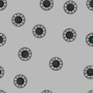 Seamless pattern wireless fingerprint door lock cartoon vector Stock Illustration