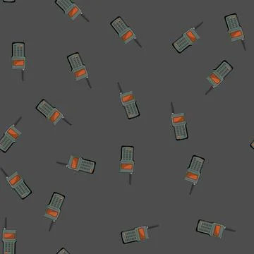 Seamless pattern wireless radio transceiver cartoon vector Stock Illustration