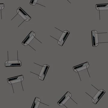 Seamless pattern wireless router cartoon vector Illustrazione stock
