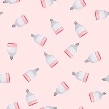 Seamless pattern wireless smart light bulb cartoon vector Stockillustratie