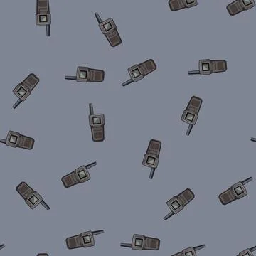 Seamless pattern wireless walkie talkie cartoon vector Stock Illustration