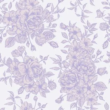 Seamless pattern wit roses. Illustrazione stock