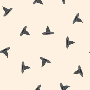 Seamless pattern witch wizard hat cartoon vector Stock Illustration