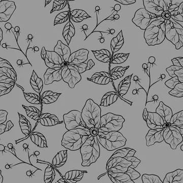 Seamless Pattern with witchcraft elements in vector illustration with floral Stock Illustration