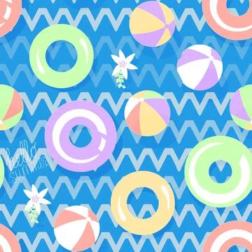 Seamless pattern without a background on a marine theme Stock Illustration