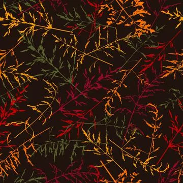 Seamless pattern witn color silhouettes of herb Stock Illustration