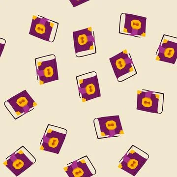 Seamless pattern wizards fantasy book cartoon vector イラスト素材