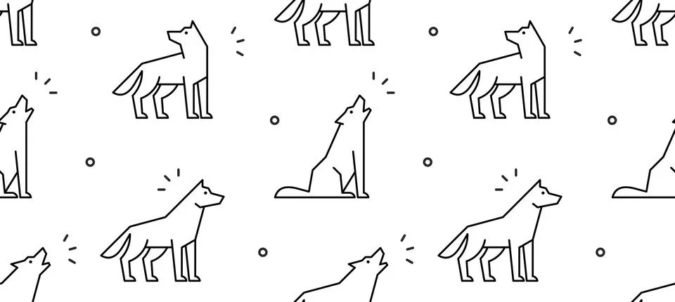 Seamless pattern with Wolfs Illustrazione stock