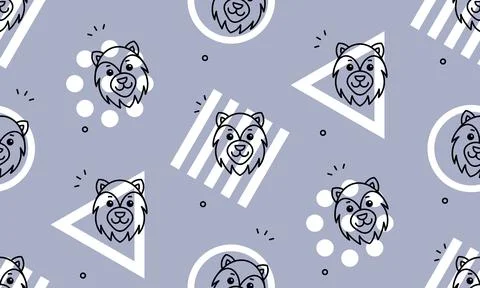 Seamless pattern with wolfs Illustrazione stock