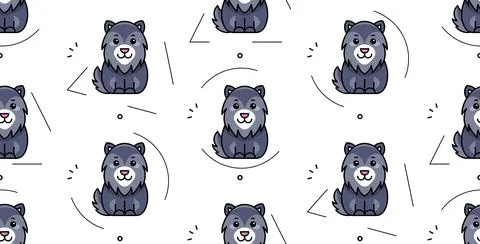 Seamless pattern with wolfs Illustrazione stock