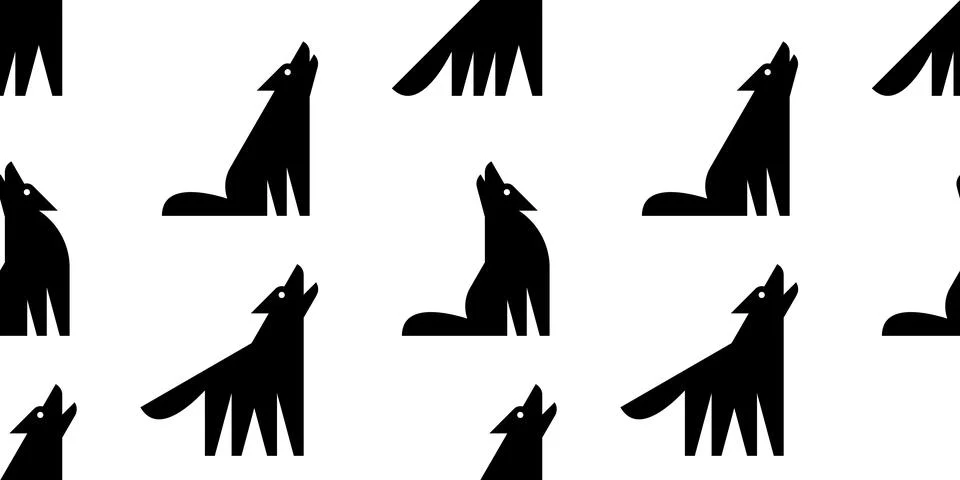 Seamless pattern with Wolfs Illustrazione stock