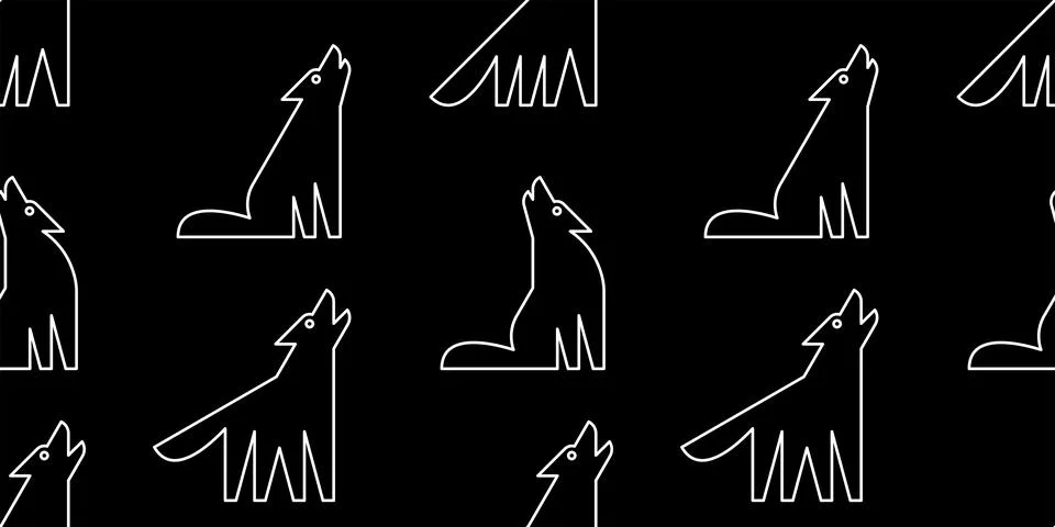 Seamless pattern with Wolfs Stock Illustration