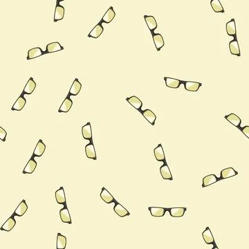 Seamless pattern woman computer glasses cartoon vector Stock Illustration