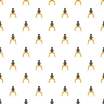 Seamless pattern with woman doing squats workout Stock Illustration