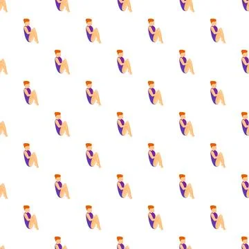 Seamless pattern of a woman performing an exercise Stock Illustration