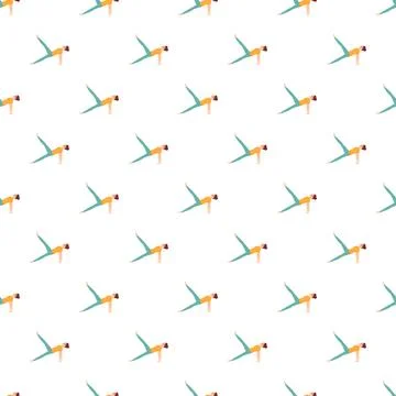 Seamless pattern with a woman practicing yoga side plank Stock Illustration