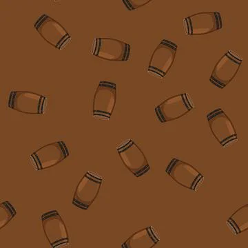 Seamless pattern wood barrel wine cartoon vector Stock Illustration